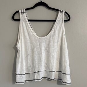 SHEIN White Tank Top with Black Trim